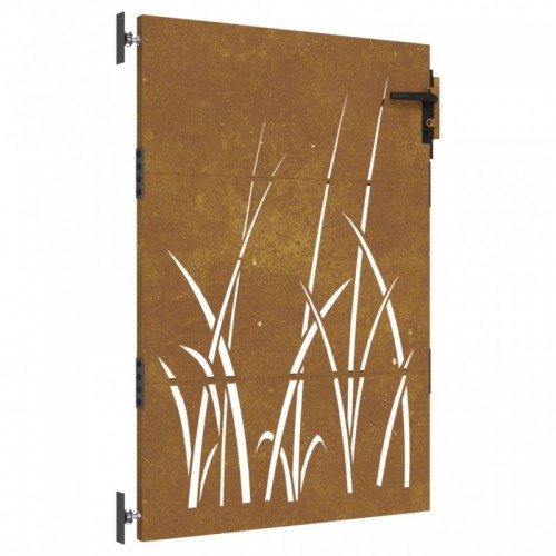 Fűmintás corten acél kerti kapu 85 x 125 cm