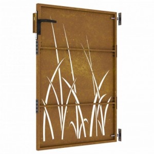 Fűmintás corten acél kerti kapu 85 x 125 cm