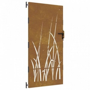 Fűmintás corten acél kerti kapu 85 x 200 cm