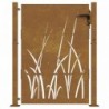 Fűmintás corten acél kerti kapu 105 x 130 cm