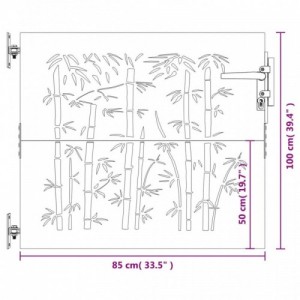 Bambuszmintás corten acél kerti kapu 85 x 100 cm