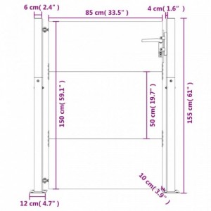 Corten acél kerti kapu 105 x 155 cm