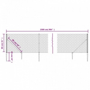 Zöld drótkerítés cövekekkel 0,8 x 25 m