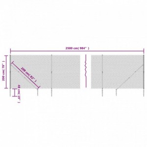 Zöld drótkerítés cövekekkel 2 x 25 m