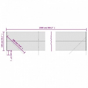 Antracitszürke drótkerítés 1,4 x 25 m