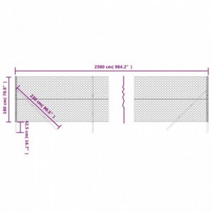 Antracitszürke drótkerítés 1,8 x 25 m