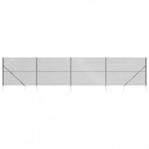 Antracitszürke drótkerítés cövekekkel 1,8 x 10 m