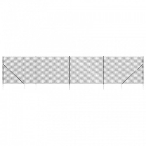 Antracitszürke drótkerítés cövekekkel 1,8 x 10 m