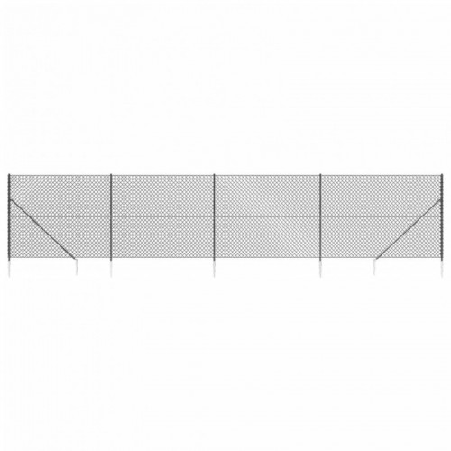 Antracitszürke drótkerítés cövekekkel 2,2 x 10 m