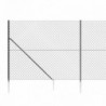 Antracitszürke drótkerítés cövekekkel 2,2 x 10 m