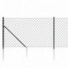 Antracitszürke drótkerítés cövekekkel 0,8 x 25 m