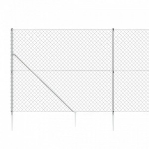 Ezüstszínű drótkerítés cövekekkel 1,4 x 25 m