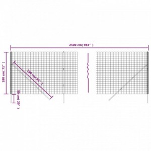 Zöld horganyzott acél drótkerítés 1,8 x 25 m