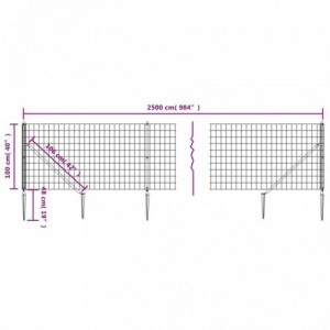 Zöld dróthálós kerítés cövekekkel 1x25 m