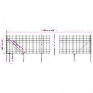 Zöld dróthálós kerítés cövekekkel 1,1x25 m