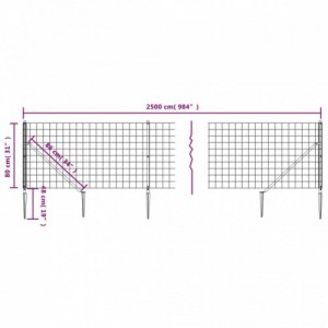 Zöld dróthálós kerítés cövekekkel 0,8x25 m