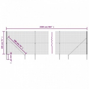 Zöld dróthálós kerítés cövekekkel 1,8x25 m