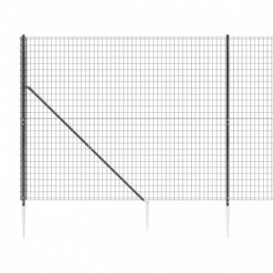 Antracitszürke dróthálós kerítés cövekekkel 1,6x25 m