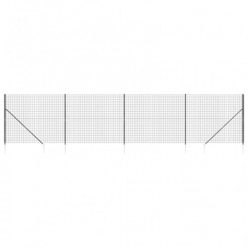 Antracitszürke dróthálós kerítés cövekekkel 2x10 m