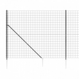 Antracitszürke dróthálós kerítés cövekekkel 2x10 m