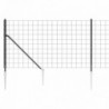 Antracitszürke dróthálós kerítés cövekekkel 0,8x25 m