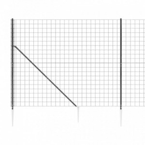 Antracitszürke dróthálós kerítés cövekekkel 1,6x25 m