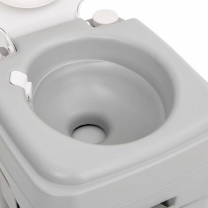 Szürke és fehér HDPE hordozható kemping WC 20+10 L