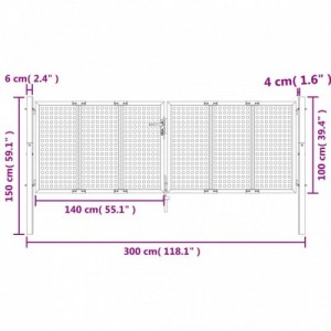 Antracitszürke acél kertkapu 300 x 150 cm