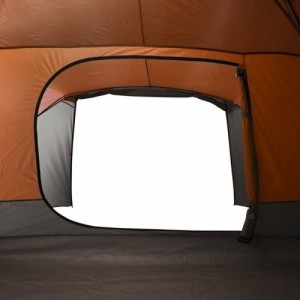 6 személyes szürke-narancssárga vízálló előrészes családi sátor