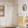 Aranyszínű zuhanyfal átlátszó ESG üveggel 118 x 195 cm