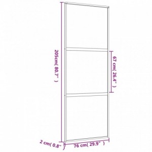 Aranyszínű átlátszó ESG üveg és alumínium tolóajtó 76 x 205 cm