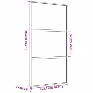 Aranyszínű átlátszó ESG üveg és alumínium tolóajtó 102,5x205 cm