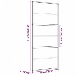 Aranyszínű ESG tejüveg és alumínium tolóajtó 90 x 205 cm