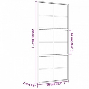 Aranyszínű átlátszó ESG üveg és alumínium tolóajtó 90 x 205 cm