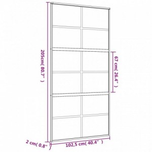 Aranyszínű átlátszó ESG üveg és alumínium tolóajtó 102,5x205 cm