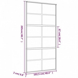 Aranyszínű ESG tejüveg és alumínium tolóajtó 102,5 x 205 cm