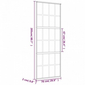 Aranyszínű átlátszó ESG üveg és alumínium tolóajtó 76 x 205 cm