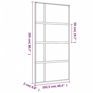 Aranyszínű átlátszó ESG üveg és alumínium tolóajtó 102,5x205 cm