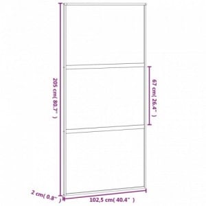 Fehér edzett üveg és alumínium tolóajtó 102,5 x 205 cm