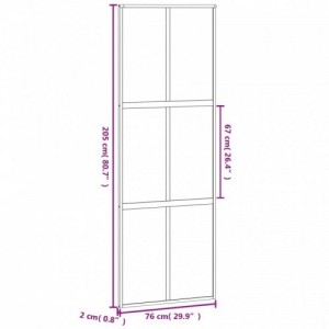 Fekete edzett üveg és alumínium tolóajtó 76 x 205 cm