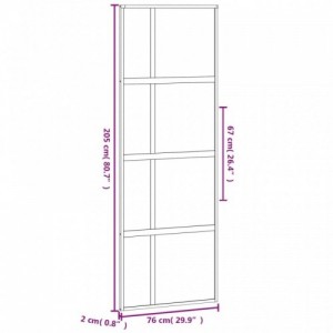 Fekete edzett üveg és alumínium tolóajtó 76 x 205 cm