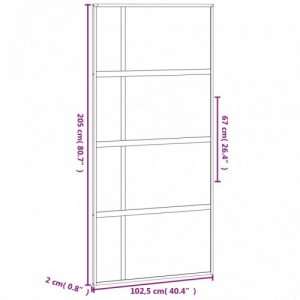 Fekete edzett üveg és alumínium tolóajtó 102,5 x 205 cm