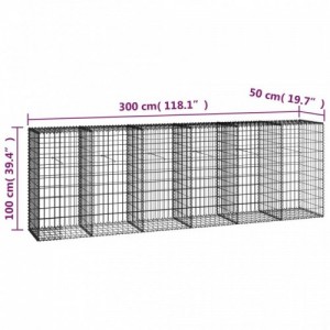 Horganyzott acél gabion fal fedéllel 300 x 50 x 100 cm