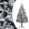 Zöld PVC műkarácsonyfa pelyhes hóval 400 cm