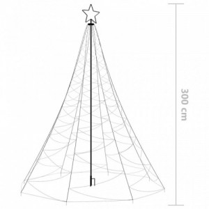 Meleg fehér 500 LED-es karácsonyfa fémoszloppal 3 m