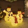 Dekoratív luxus szövet karácsonyi LED-es hóember család 180 cm