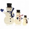 Dekoratív luxus szövet karácsonyi LED-es hóember család 180 cm
