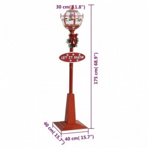 Karácsonyi LED-es utcai lámpa Mikulással 175 cm