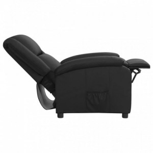 Fekete valódi bőr dönthető fotel