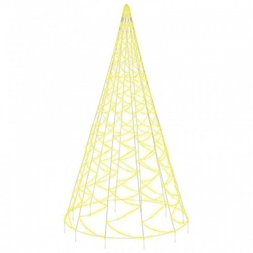 Karácsonyfa zászlórúdon 1400 meleg fehér LED-del 500 cm